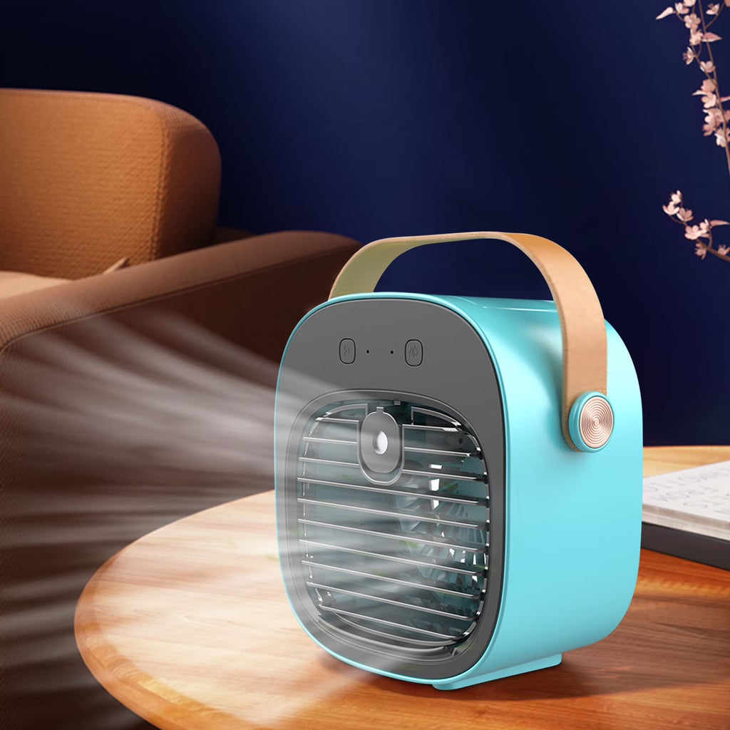 Smart Portable Air Conditioner Mini Portable Fan Portable Travel Fan Usb Fans Portable Rechargeable, for Bedroom Home (Blue)