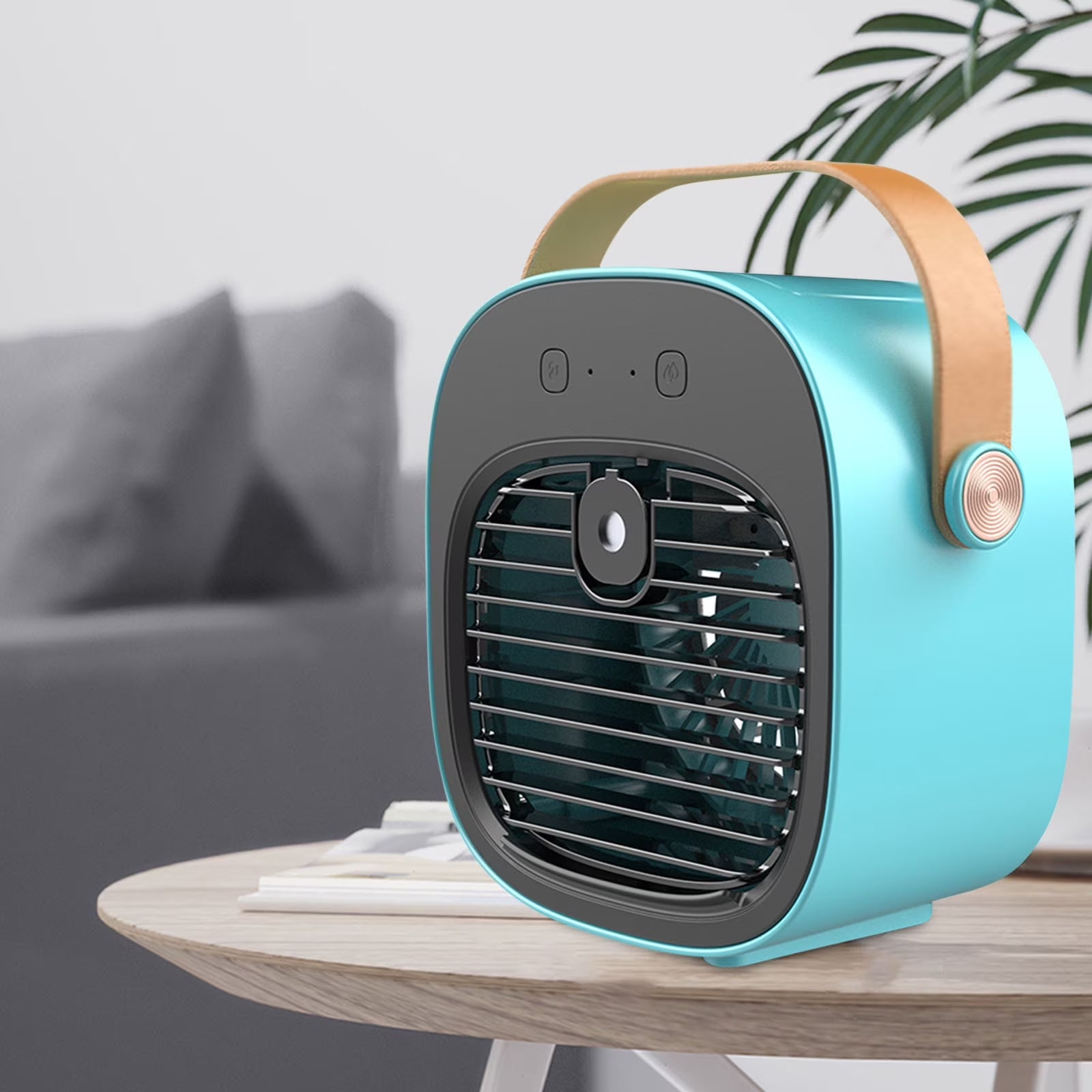 Smart Portable Air Conditioner Mini Portable Fan Portable Travel Fan Usb Fans Portable Rechargeable, for Bedroom Home (Blue)