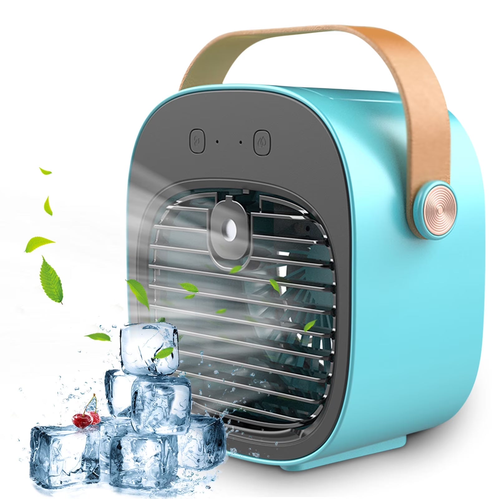 Smart Portable Air Conditioner Mini Portable Fan Portable Travel Fan Usb Fans Portable Rechargeable, for Bedroom Home (Blue)